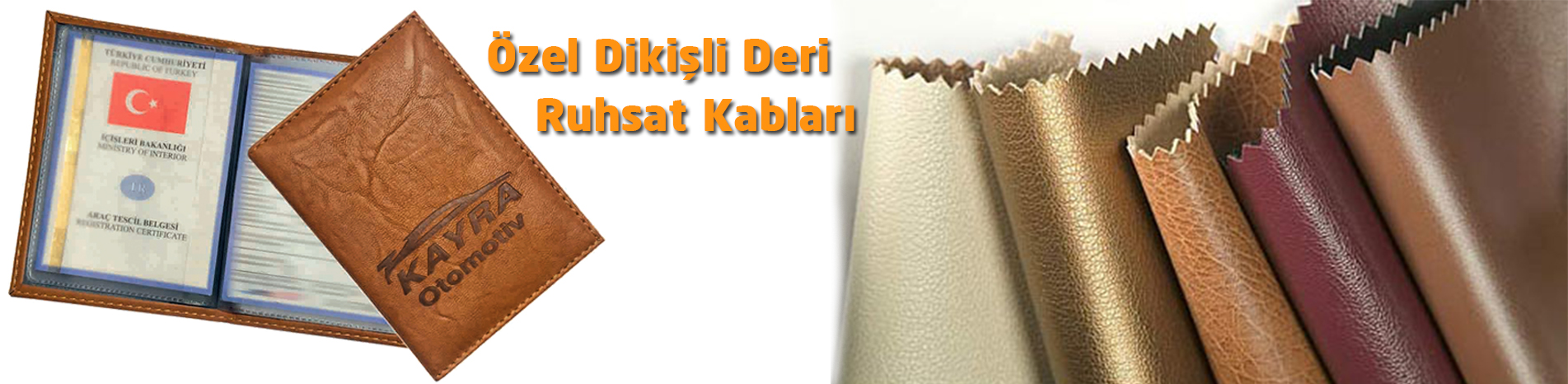 Özel dikişli deri Ruhsat Kabları