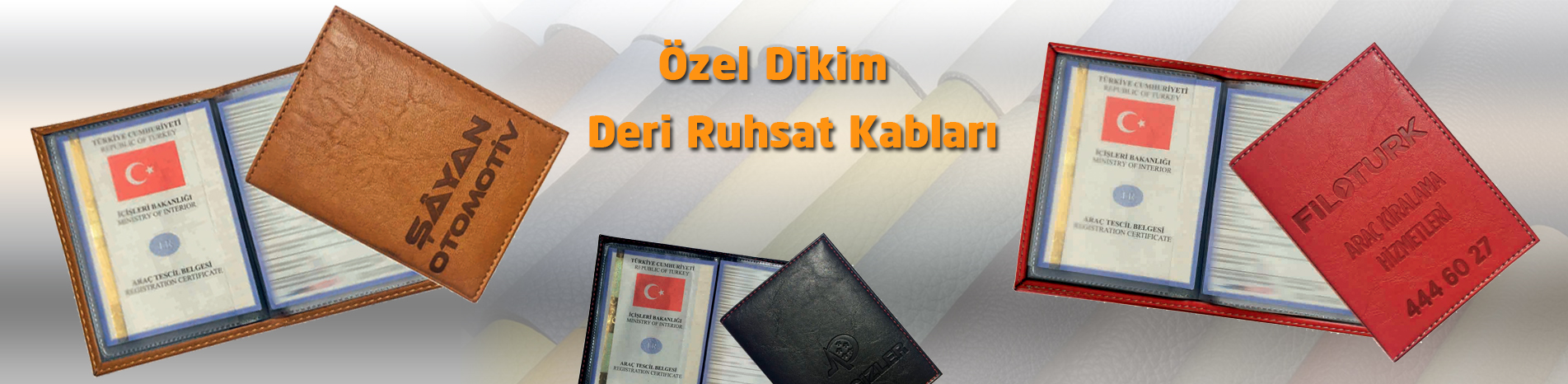 Özel dikim deri Ruhsat Kabları